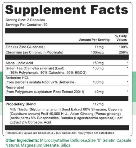 Vertigenics Supplement Label